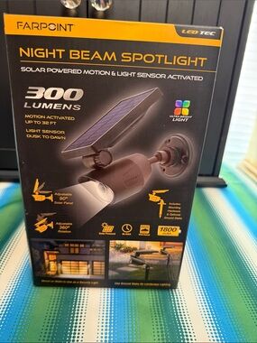 Night Beam Solar Spotlight - Black